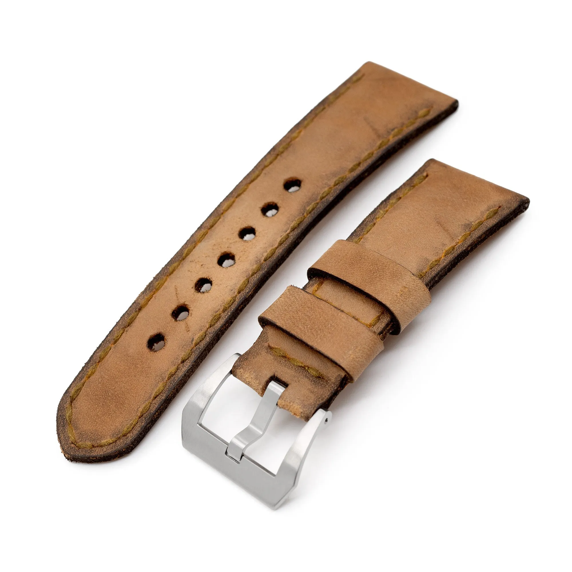 27mm Gunny X MT C3 Caitlin 3 Brown Handmade Leather Watch Band