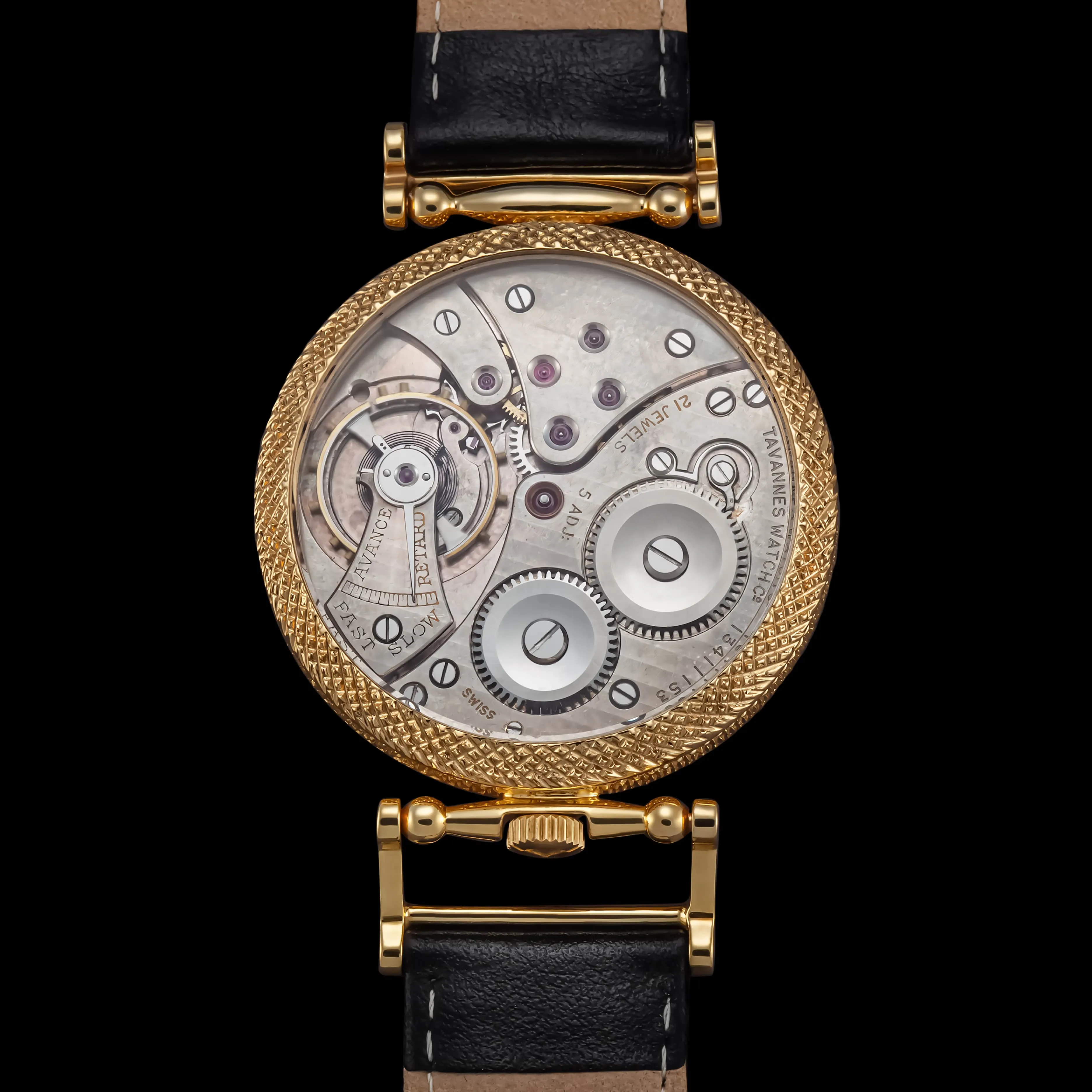AMBER Men's Converted Wristwatch fits TAVANNES Vintage Mechanical Movement