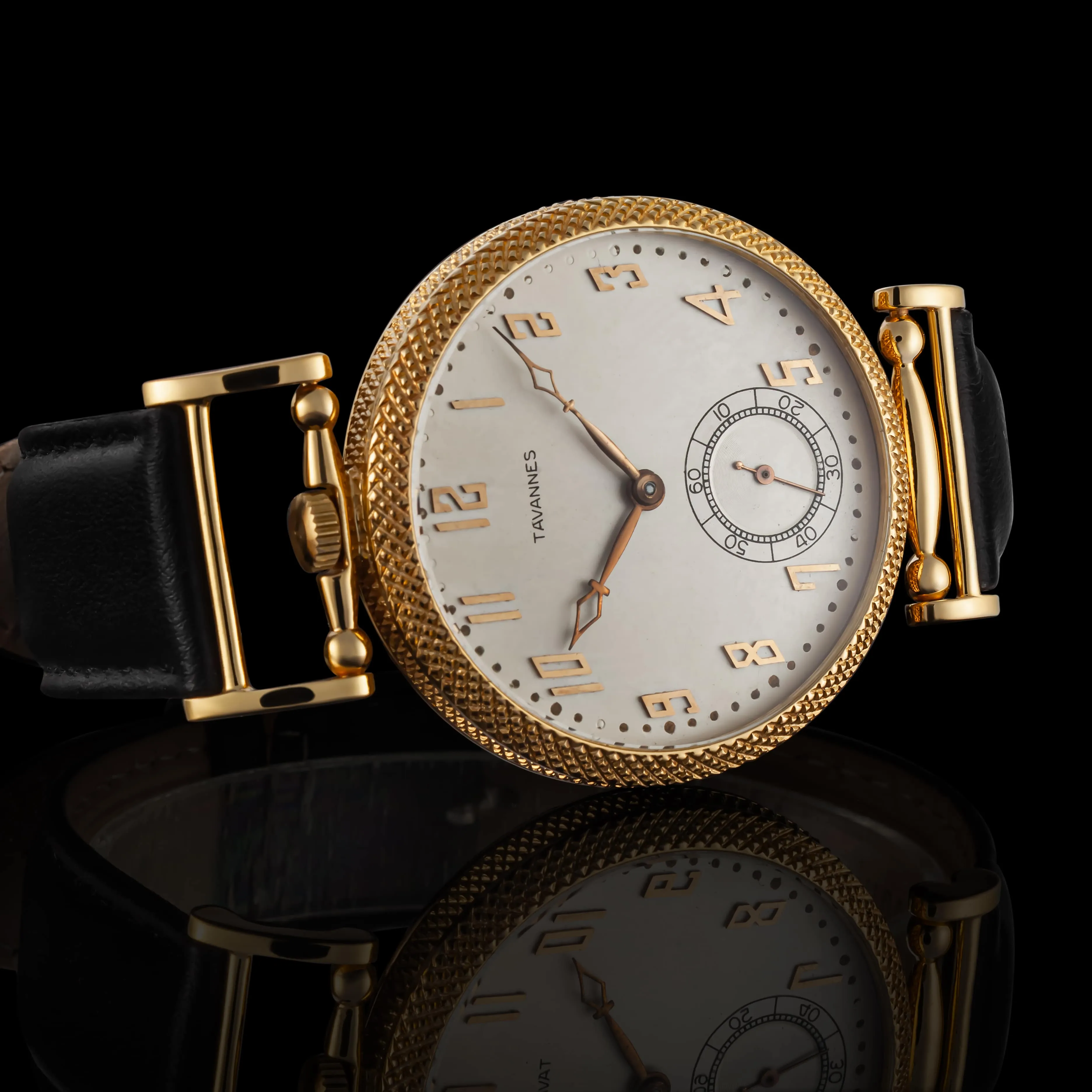 AMBER Men's Converted Wristwatch fits TAVANNES Vintage Mechanical Movement