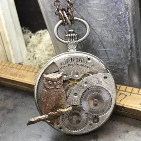 Elwin-Owl Watch Necklace