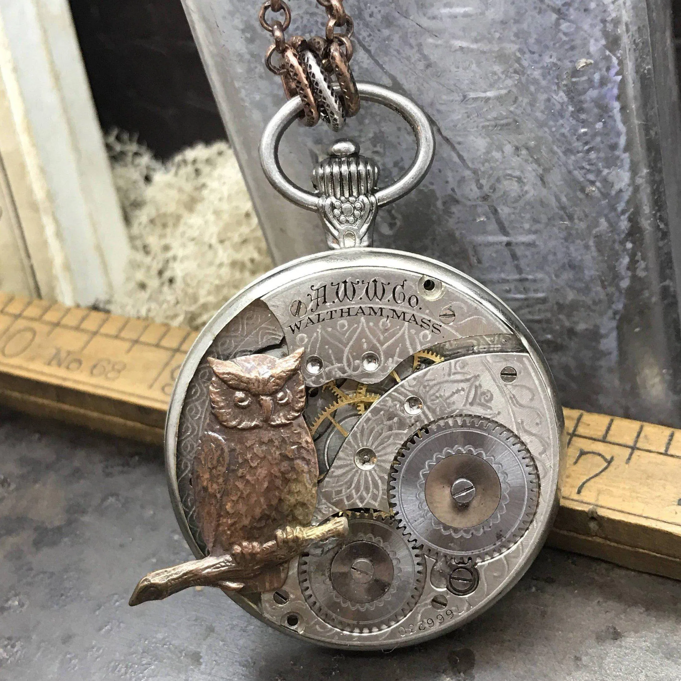 Elwin-Owl Watch Necklace