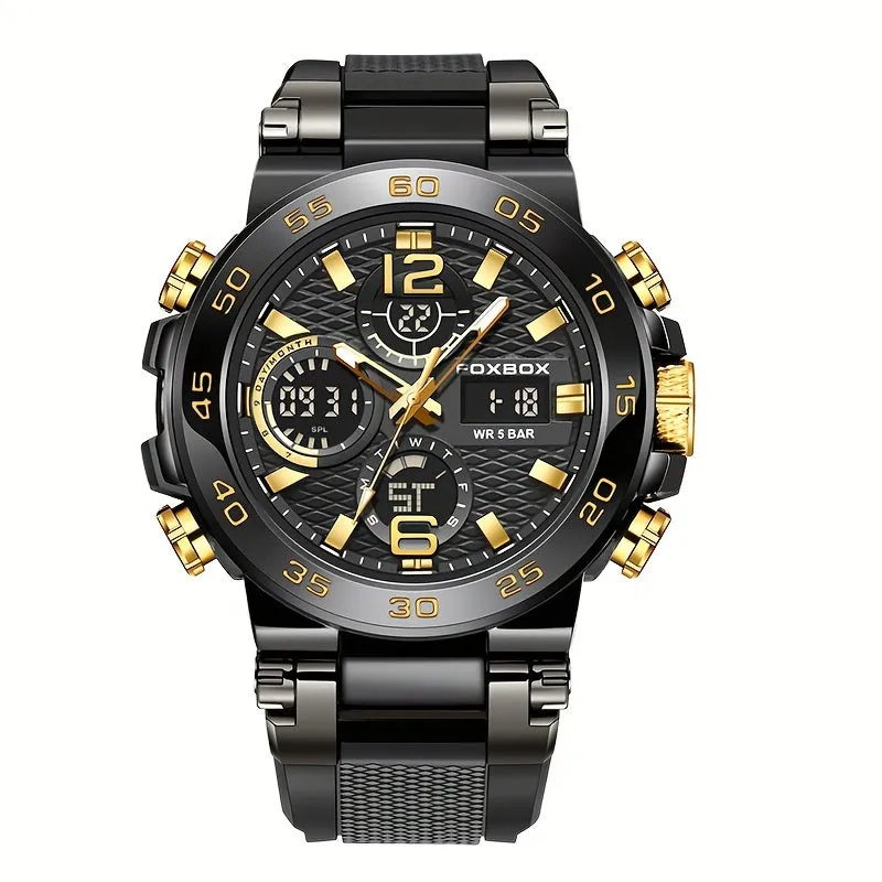 FOXBOX Fashion Classic Night Light Waterproof Multifunctional Timing Watch, Suitable For Birthday Gift