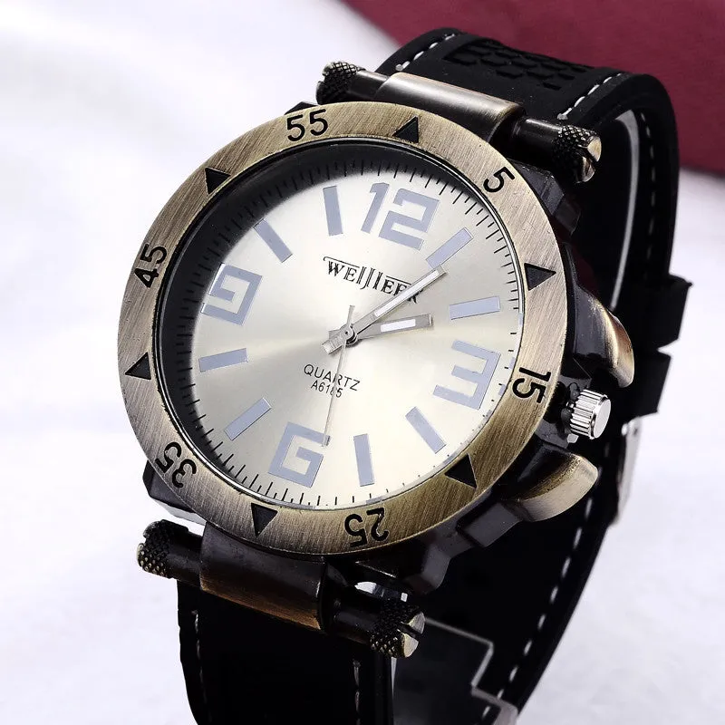 Luxury brand watches men fashion business watch casual rubber quartz watch hombre hour clock