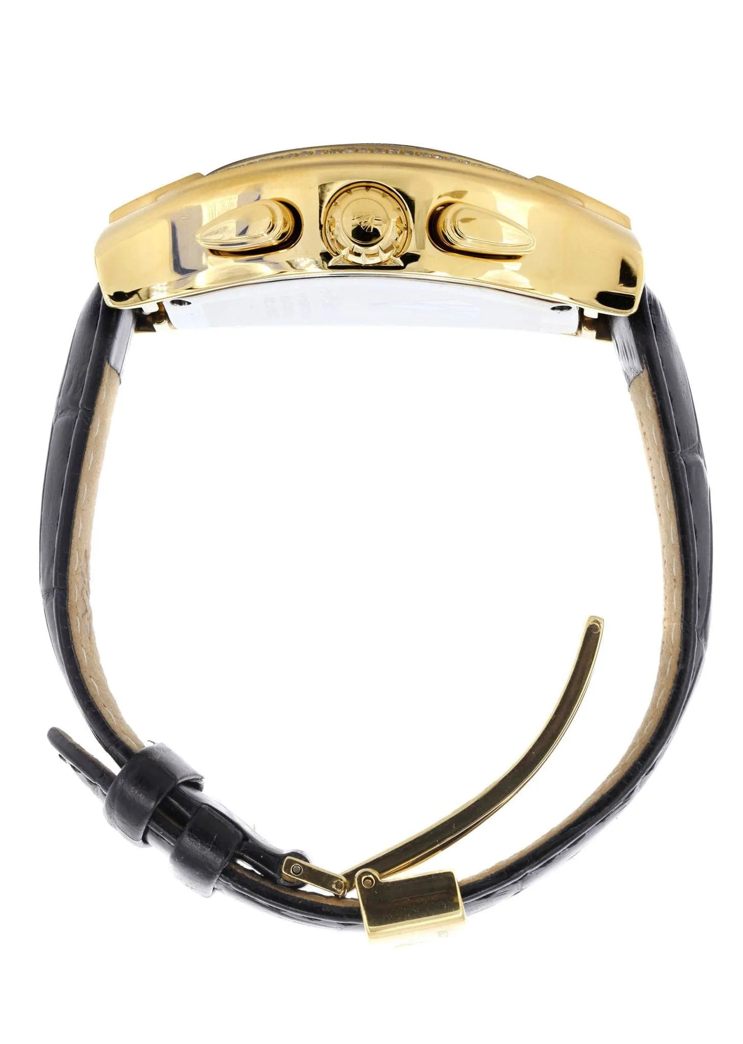 Mens Yellow Gold Tone Diamond Watch | Appx. 1.5 Carats