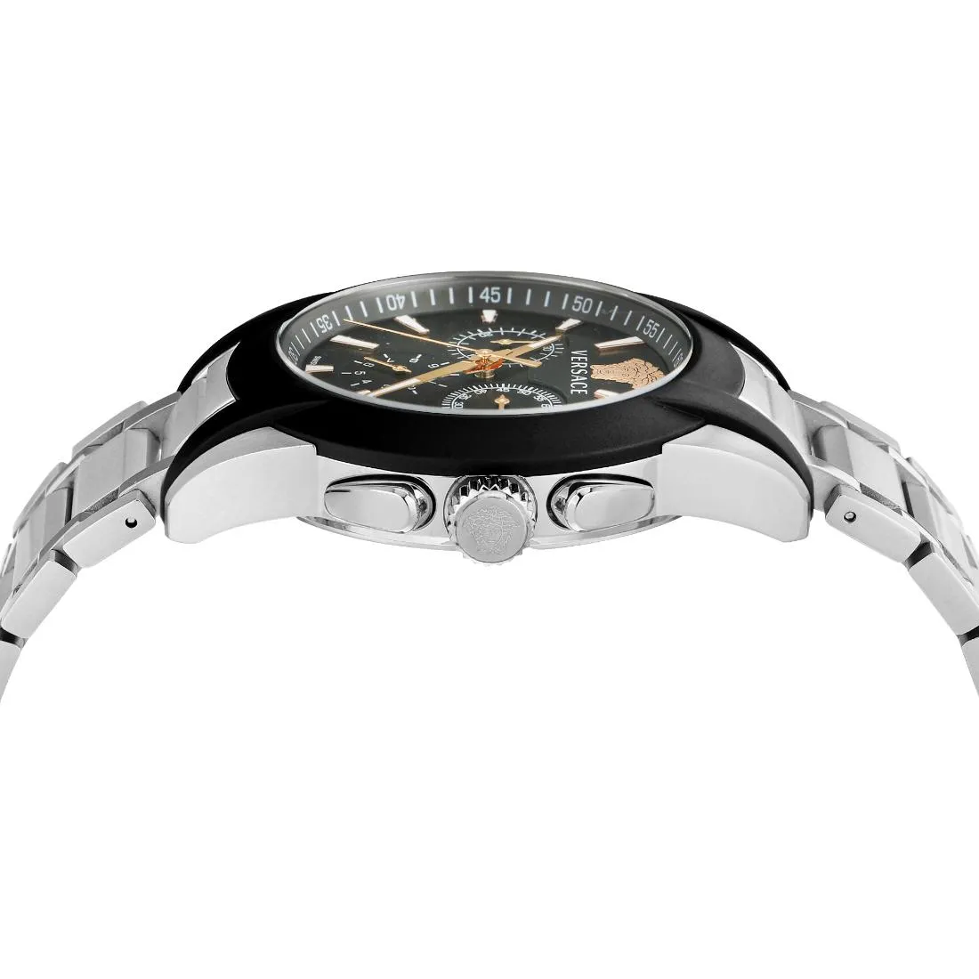 Versace Men 42 mm Size Black Round Dial Analog Watch- VEM800218