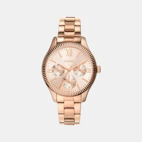 Women Rose Gold Dial Stainless Steel Multi-Function Watch BQ3691