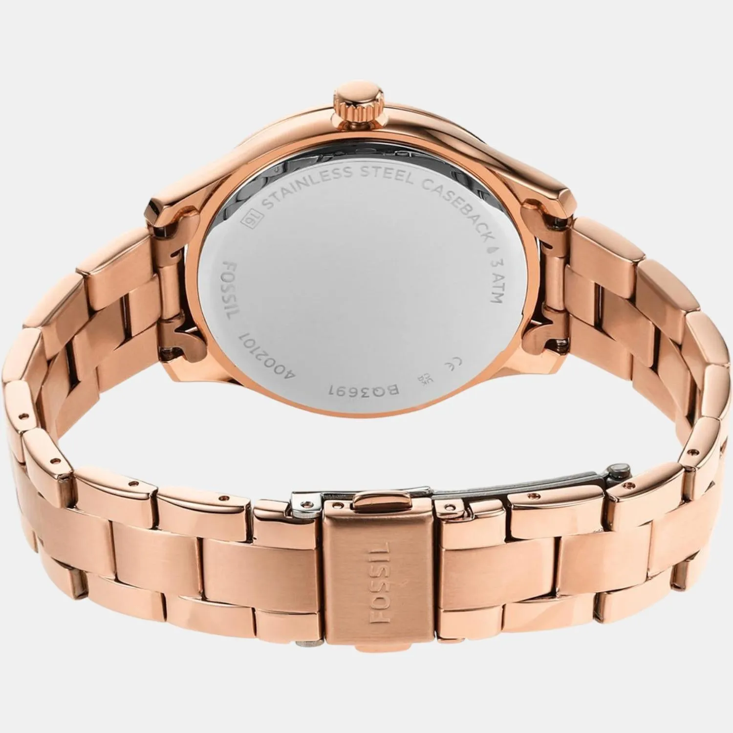 Women Rose Gold Dial Stainless Steel Multi-Function Watch BQ3691